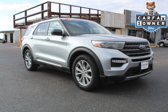 2020 Ford Explorer XLT in Silver — front three-quarter view