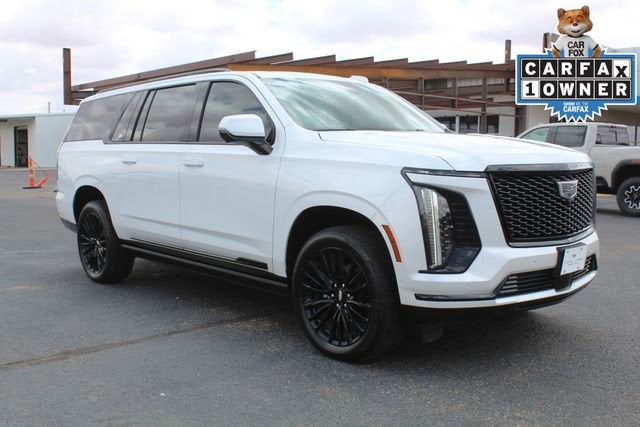 2025 Cadillac Escalade ESV Sport Platinum in Crystal White Tricoat — front three-quarter view